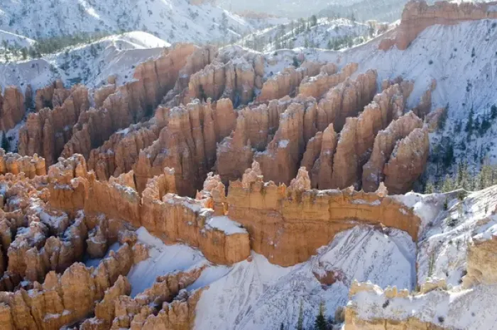 Framed Print : USA - Utah. Pillars of limestone at Bryce Canyon National Park after snowstorm at sunrise Framed Print : USA - Utah. Pillars of limestone at Bryce Canyon National Park after snowstorm at sunrise