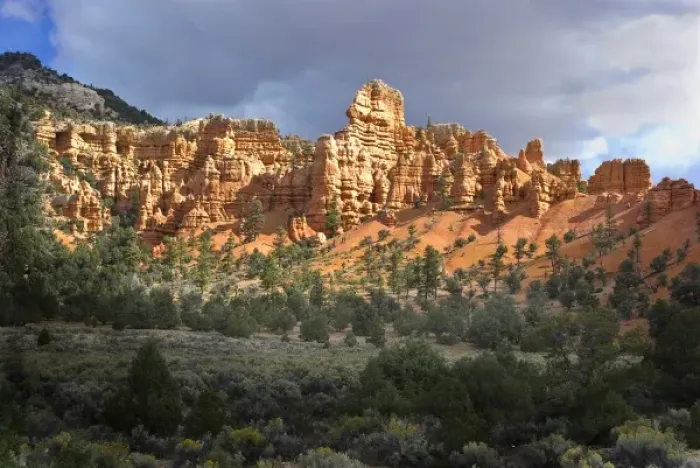 Framed Print : USA, Utah, Red Canyon. Sunset Cliffs of Red Canyon in Dixie National Forest Framed Print : USA, Utah, Red Canyon. Sunset Cliffs of Red Canyon in Dixie National Forest