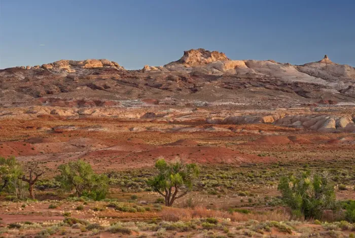 Framed Print : USA, Utah, San Rafael Swell. Landscape with uplift escarpment rock formations