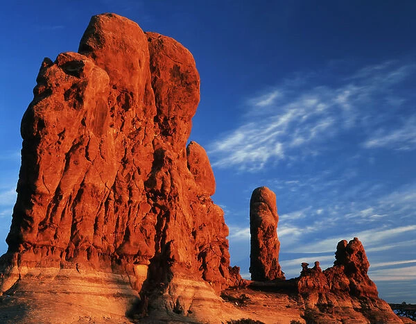 USA, Utah, Sandstone rock formations at Arches National Park