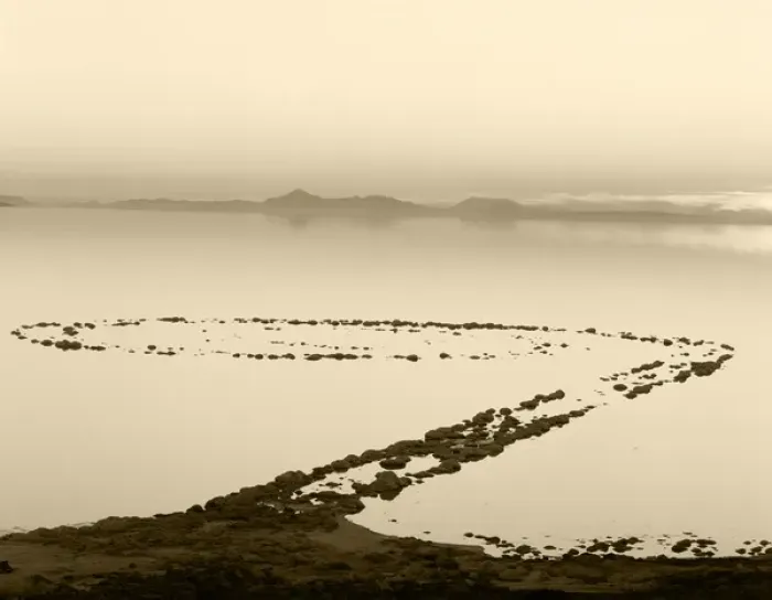 Framed Print : USA, Utah, Spiral jetty above Great salt lake Framed Print : USA, Utah, Spiral jetty above Great salt lake