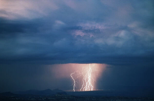 USA, Utah, Thunderstorm over Cathedral Valley