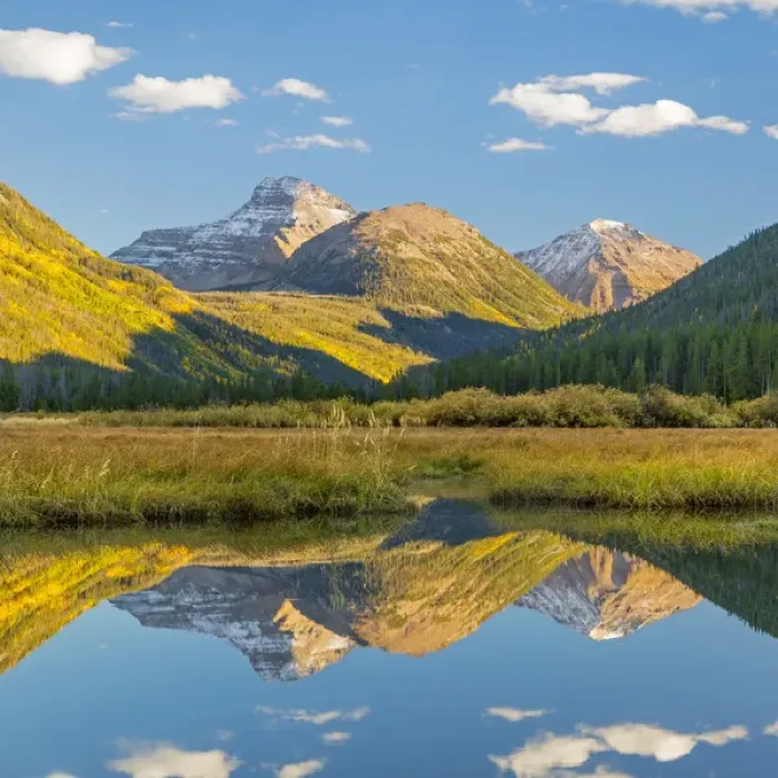 Framed Print : USA, Utah, Wasatch Cache National Forest. Mountain and river landscape. Credit as