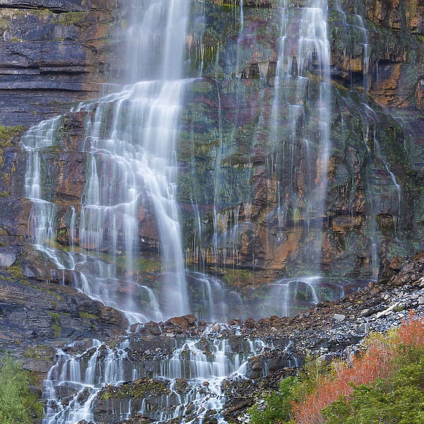 USA, Utah, Wasatch Mountains. View of Bridal Veil Falls