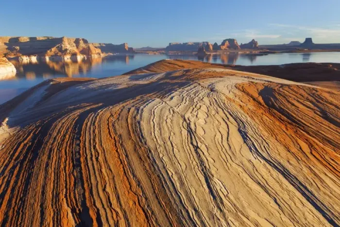 Framed Print : USA, Utah. Weathering Pit Ridge at Lake Powell Framed Print : USA, Utah. Weathering Pit Ridge at Lake Powell