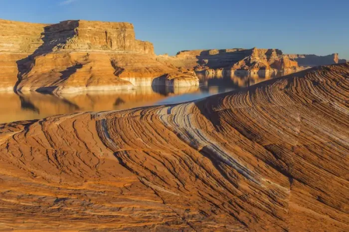 Framed Print : USA, Utah. Weathering Pit Ridge at Lake Powell Framed Print : USA, Utah. Weathering Pit Ridge at Lake Powell