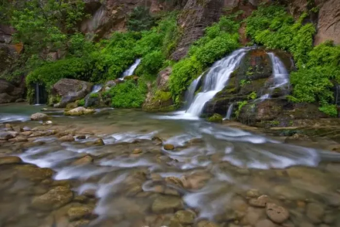 Framed Print : USA, Utah, Zion National Park. Big Springs in the Virgin River Narrows Framed Print : USA, Utah, Zion National Park. Big Springs in the Virgin River Narrows