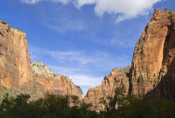 USA, Utah. Zion National Park, Canyon red cliffs