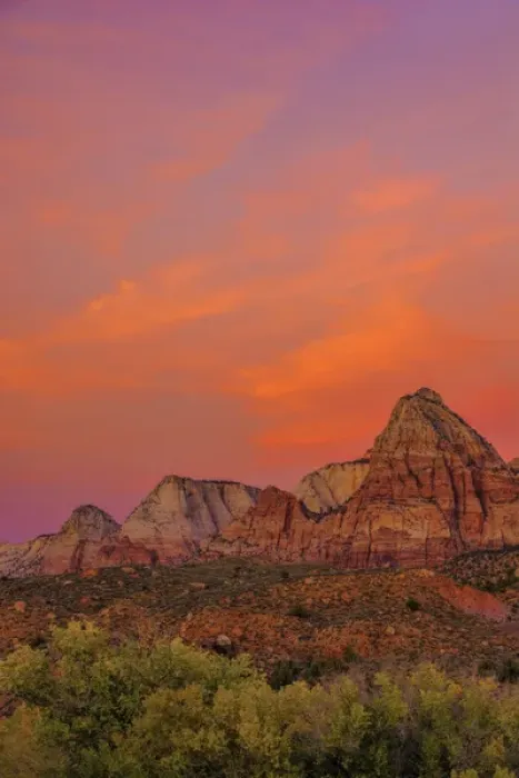 Framed Print : USA, Utah, Zion National Park. Mountain landscape