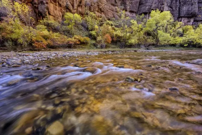Framed Print : USA, Utah, Zion National Park. Stream in autumn scenic Framed Print : USA, Utah, Zion National Park. Stream in autumn scenic