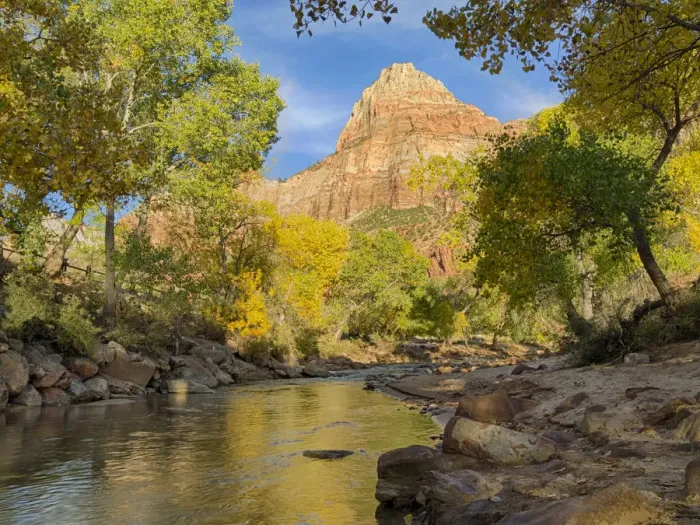 Framed Print : USA, Utah. Zion National Park, Virgin River and The Watchman Framed Print : USA, Utah. Zion National Park, Virgin River and The Watchman