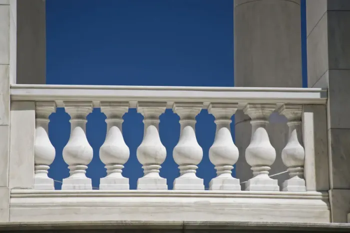 Framed Print : USA, VA, Arlington. Bannister detail from the Ampitheater adjacent to the Tomb of