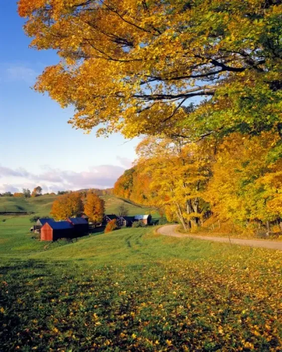 Framed Print : USA, Vermont, Jenne Farm. The idyllic Jenne Farm lies just around the bend, in Framed Print : USA, Vermont, Jenne Farm. The idyllic Jenne Farm lies just around the bend, in