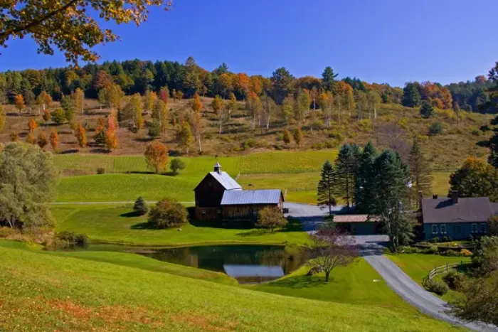 Framed Print : USA, Vermont, North of Woodstock, Fall scenic of Farmland along Cloudland Road Framed Print : USA, Vermont, North of Woodstock, Fall scenic of Farmland along Cloudland Road