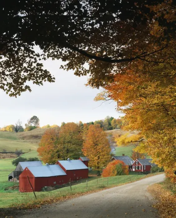 Framed Print : USA, Vermont, Reading, View of Jenne farm in autumn Framed Print : USA, Vermont, Reading, View of Jenne farm in autumn