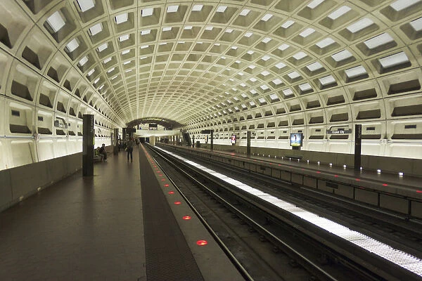 USA, Virginia, Arlington. Metro station in suburban Washington, D. C