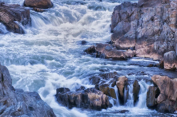 USA, Virginia, Great Falls Park. Close-up of rapids on Potomac River. Credit as