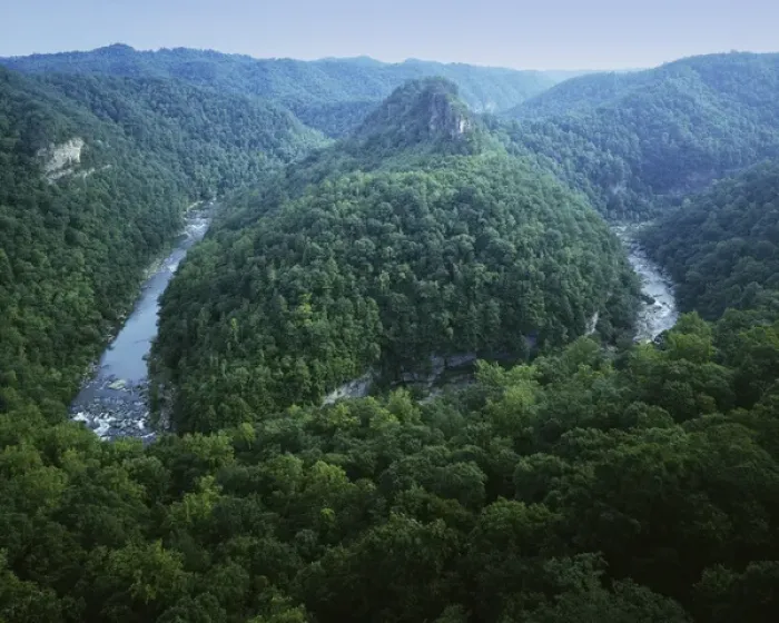 Framed Print : USA, Virginia, River Breaks Interstate State Park, Canyon of the Russel Fork