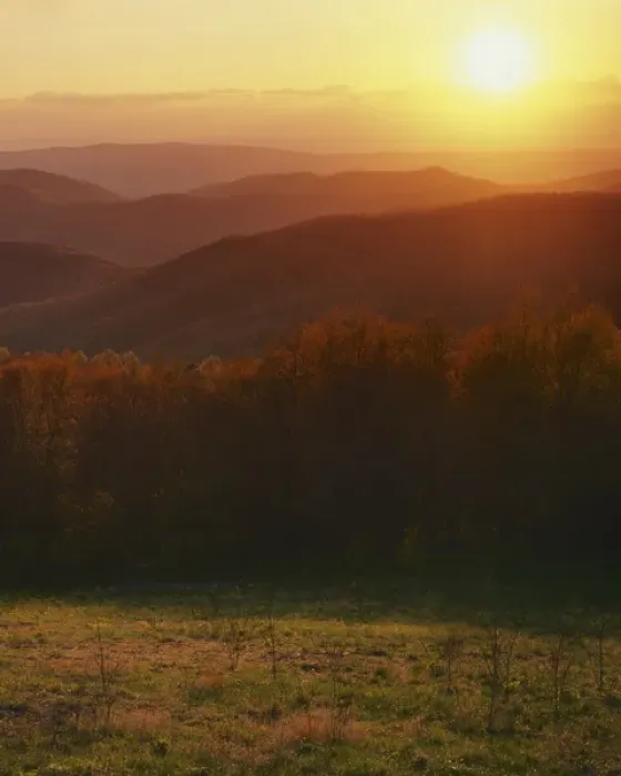 Framed Print : USA, Virginia, Shenandoah National Park, Sunset from Hazeltop Ridge