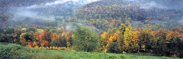 USA, Virginia, Shenandoah NP. Skyline Drive looks over the vast, autumn-speckled