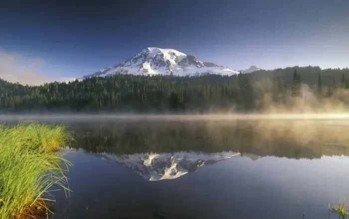 Framed Print : USA, WA, Mt. Rainier National Park. Mt. Rainier reflecting in lake Framed Print : USA, WA, Mt. Rainier National Park. Mt. Rainier reflecting in lake