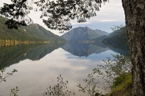 USA, WA, Olympic Peninsula. Lake Crescent is deep lake carved by glaciers. Located