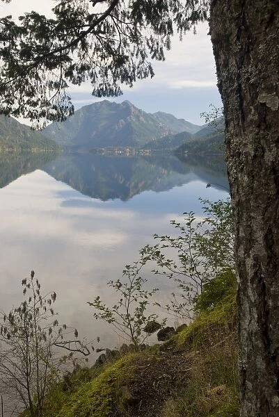 USA, WA, Olympic Peninsula. Lake Crescent is deep lake carved by glaciers. Located