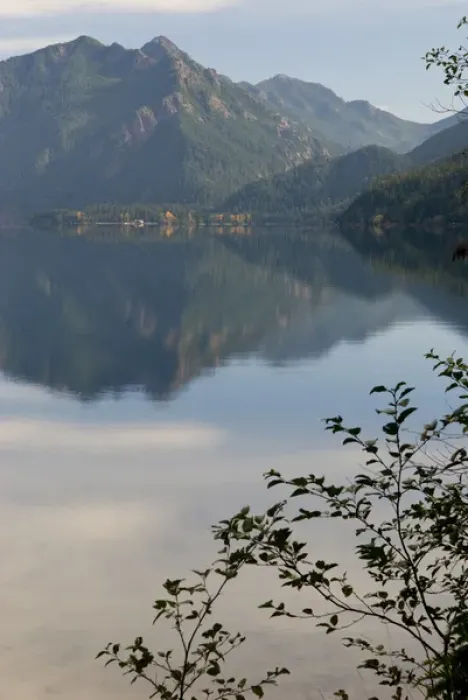 Framed Print : USA, WA, Olympic Peninsula. Lake Crescent is deep lake carved by glaciers. Located Framed Print : USA, WA, Olympic Peninsula. Lake Crescent is deep lake carved by glaciers. Located
