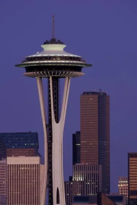 Framed Print : USA, WA, Seattle, Space Needle. dusk Framed Print : USA, WA, Seattle, Space Needle. dusk