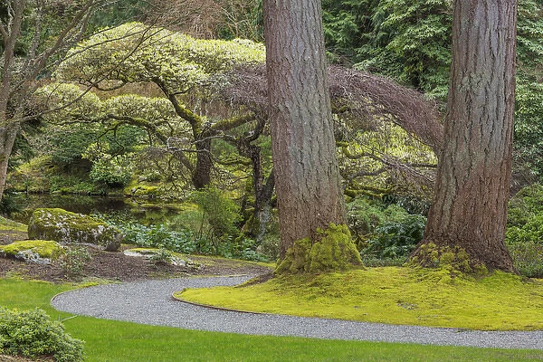 USA, Washington, Bainbridge Island. Japanese Garden in The Bloedel Reserve. Credit as
