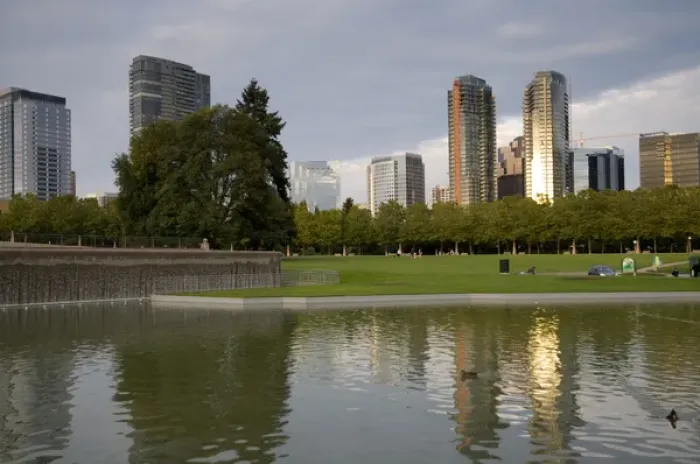 Framed Print : USA, Washington, Bellevue. Skyline from Downtown Park Framed Print : USA, Washington, Bellevue. Skyline from Downtown Park