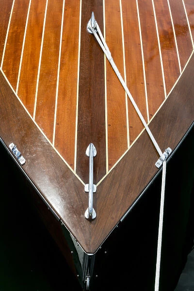 USA, Washington. Boat bow at the Bainbridge Island Wooden Boat Festival. Credit as