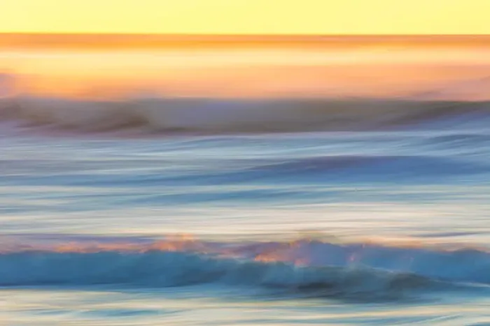 Framed Print : USA, Washington, Cape Disappointment State Park. Abstract of sunset and ocean. Credit as