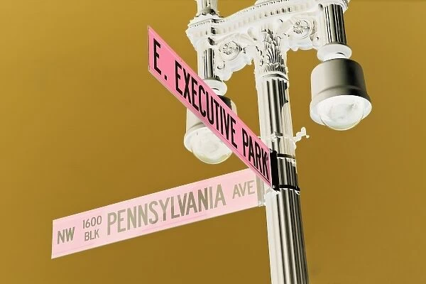 USA, Washington, D. C. Close-up of historic Pennsylvania Ave. street sign