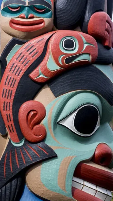 Framed Print : USA, Washington, Jamestown. Totem art. (PR) Credit as: Don Paulson  /  Jaynes Gallery