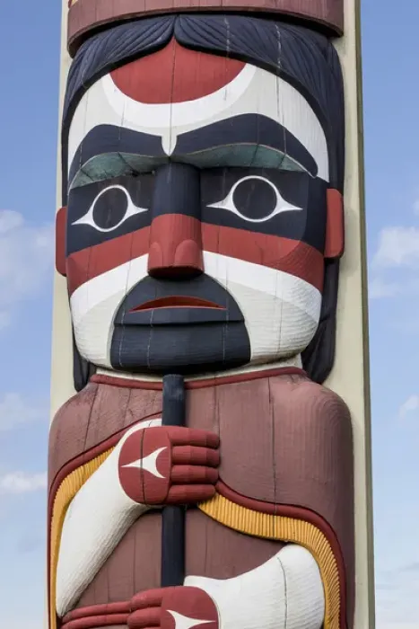 Framed Print : USA, Washington, Jamestown. Totem art. (PR) Credit as: Don Paulson / Jaynes Gallery Framed Print : USA, Washington, Jamestown. Totem art. (PR) Credit as: Don Paulson / Jaynes Gallery