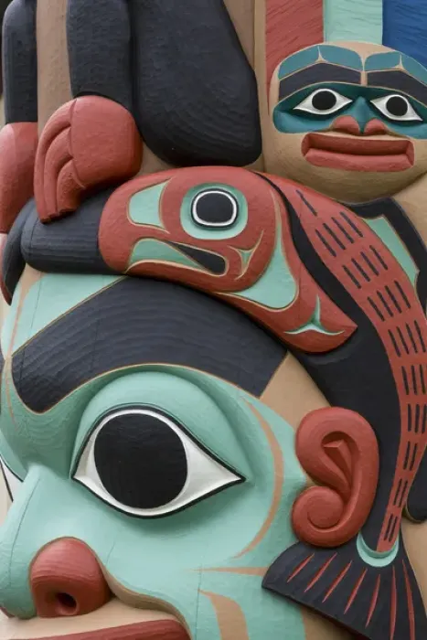 Framed Print : USA, Washington, Jamestown. Totem art. (PR) Credit as: Don Paulson / Jaynes Gallery Framed Print : USA, Washington, Jamestown. Totem art. (PR) Credit as: Don Paulson / Jaynes Gallery