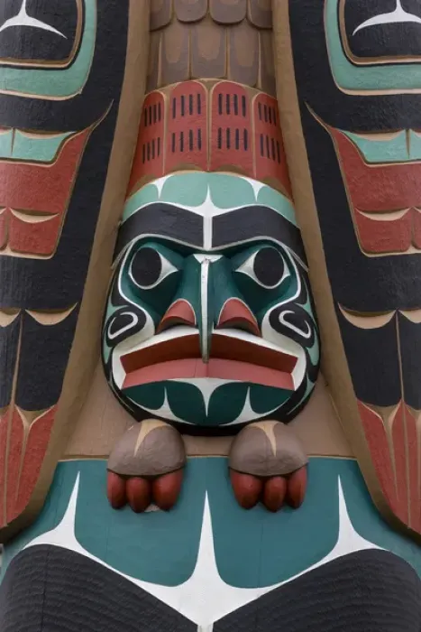 Framed Print : USA, Washington, Jamestown. Totem art. (PR) Credit as: Don Paulson  /  Jaynes Gallery