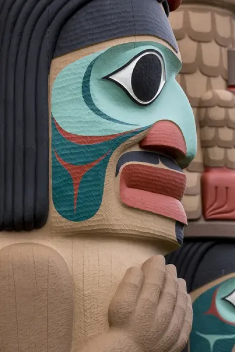 Framed Print : USA, Washington, Jamestown. Totem art. (PR) Credit as: Don Paulson  /  Jaynes Gallery