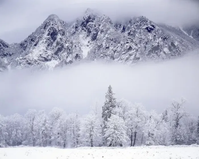 Framed Print : USA, Washington, King County, Mt. Si after snowfall, Cascade Range