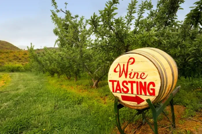 Framed Print : USA, Washington, Lake Chelan. Spring barrel tasting is a popular draw to the Lake Framed Print : USA, Washington, Lake Chelan. Spring barrel tasting is a popular draw to the Lake
