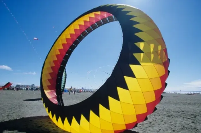 Framed Print : USA, Washington, Long Beach. Large kite on the beach, Washington State kite festival Framed Print : USA, Washington, Long Beach. Large kite on the beach, Washington State kite festival