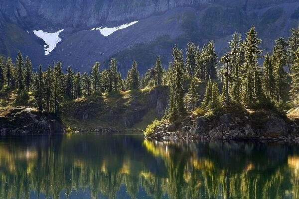 USA, Washington, Mount Baker Wilderness, Cascade Mountains. View of Hayes Lake, one