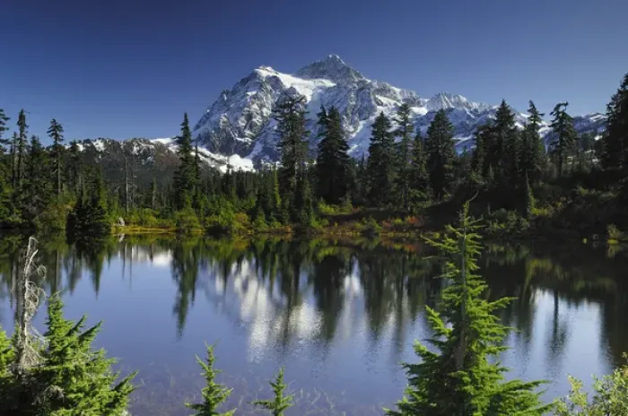 Framed Print : USA, Washington, Mount Shuksan, Mount Baker-Snoqualamie National Forest
