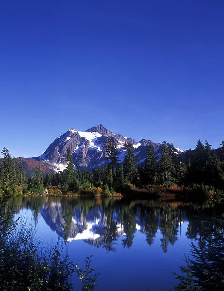 USA, Washington, Mt. Baker & Snoqualmie NF, Mt. Shuksan Reflected in Picture Lake