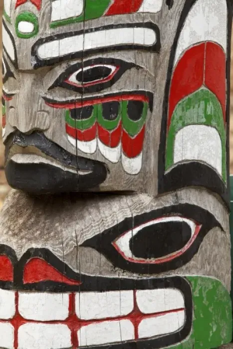 Framed Print : USA, Washington, Neah Bay. Makah Indian totem detail