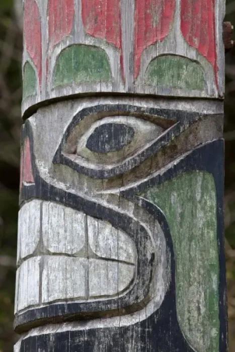 Framed Print : USA, Washington, Neah Bay. Makah Indian totem detail Framed Print : USA, Washington, Neah Bay. Makah Indian totem detail