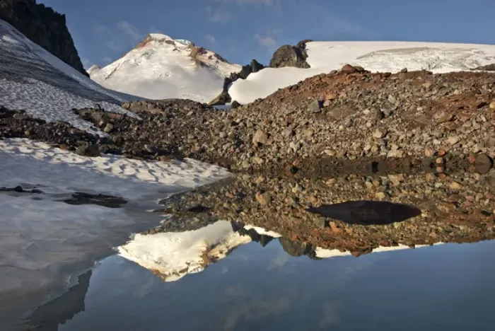 Framed Print : USA, Washington, North Cascades. Reflection of Mt. Baker in an alpine tarn Framed Print : USA, Washington, North Cascades. Reflection of Mt. Baker in an alpine tarn