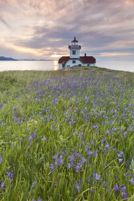 Framed Print : USA, Washington, San Juan Islands. Sunset on Patos Island Lighthouse Framed Print : USA, Washington, San Juan Islands. Sunset on Patos Island Lighthouse