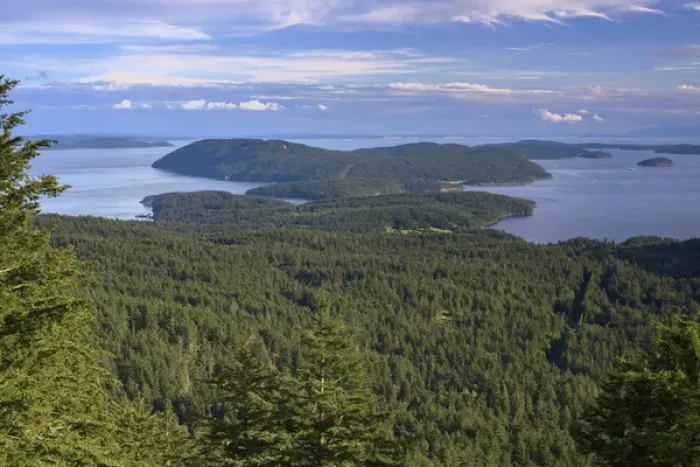 Framed Print : USA, Washington, San Juan Islands, View south from Little Summit in Moran State Park Framed Print : USA, Washington, San Juan Islands, View south from Little Summit in Moran State Park